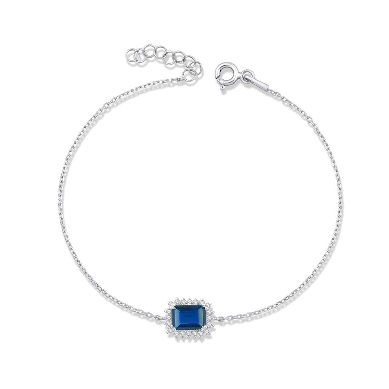 1.20 Carat Baguette Sapphire Diamond Bracelet · White Gold