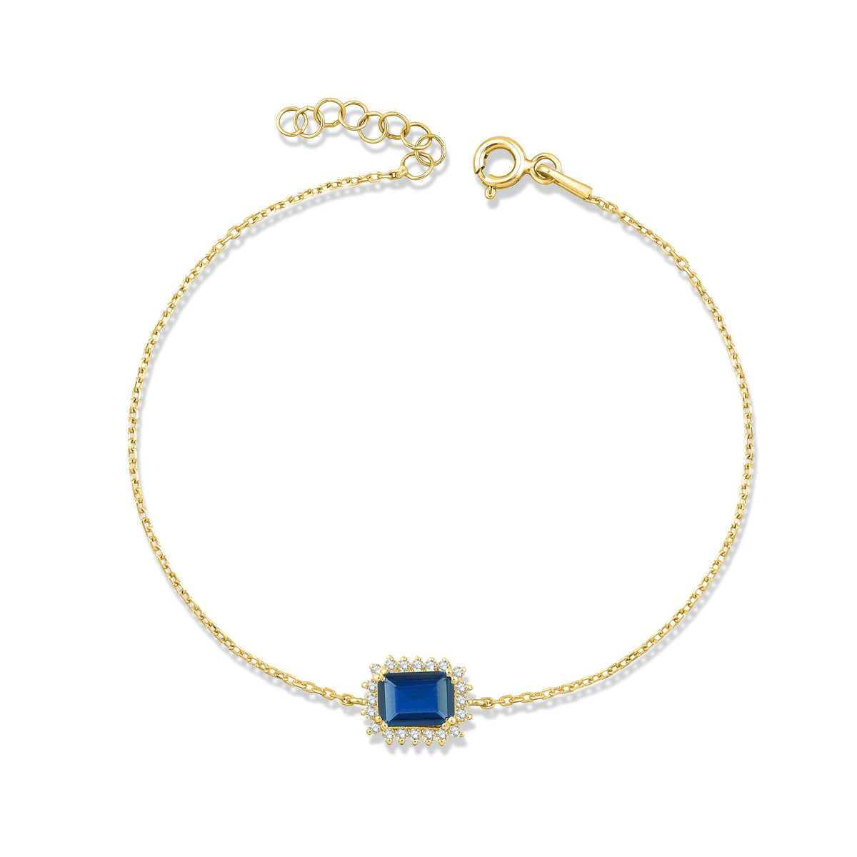1.20 Carat Baguette Sapphire Diamond Bracelet · Yellow Gold