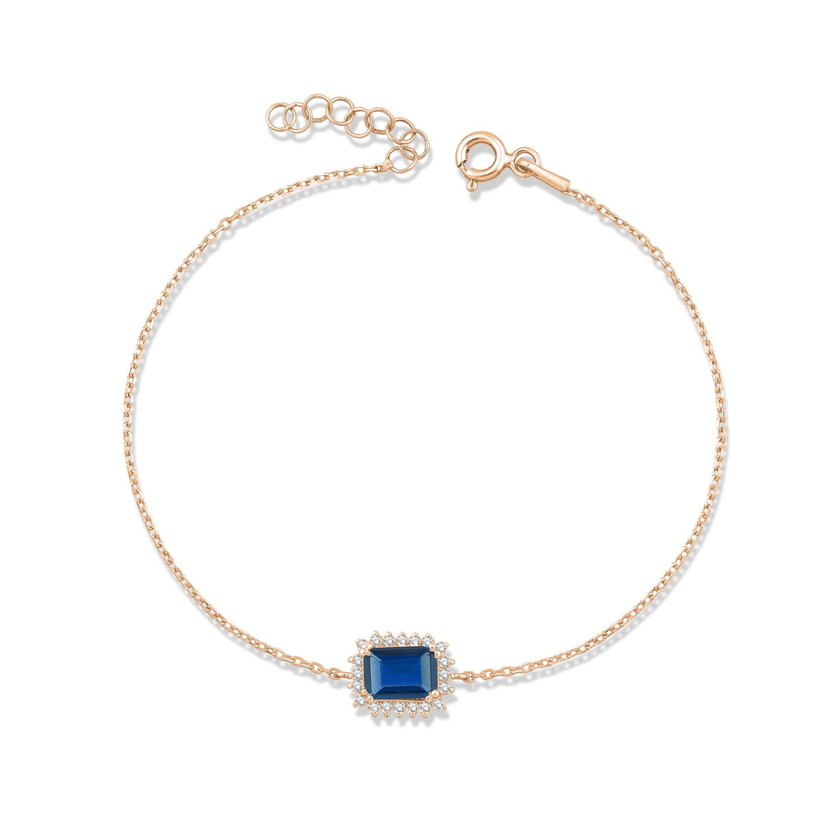 1.20 Carat Baguette Sapphire Diamond Bracelet · Rose Gold