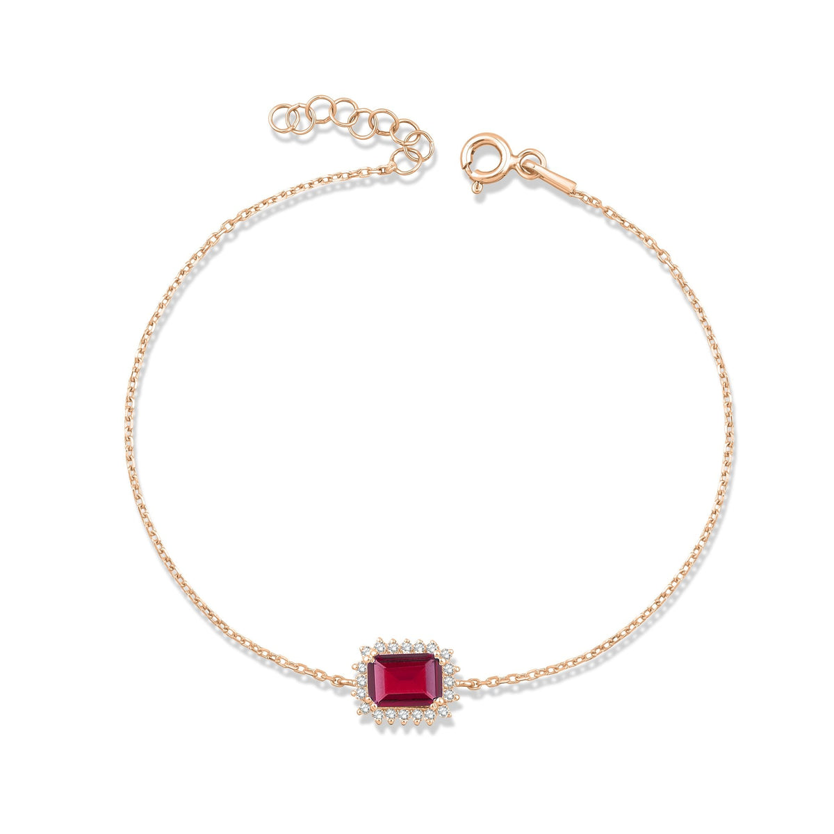 1.20 Carat Baguette Ruby Diamond Bracelet · Rose Gold