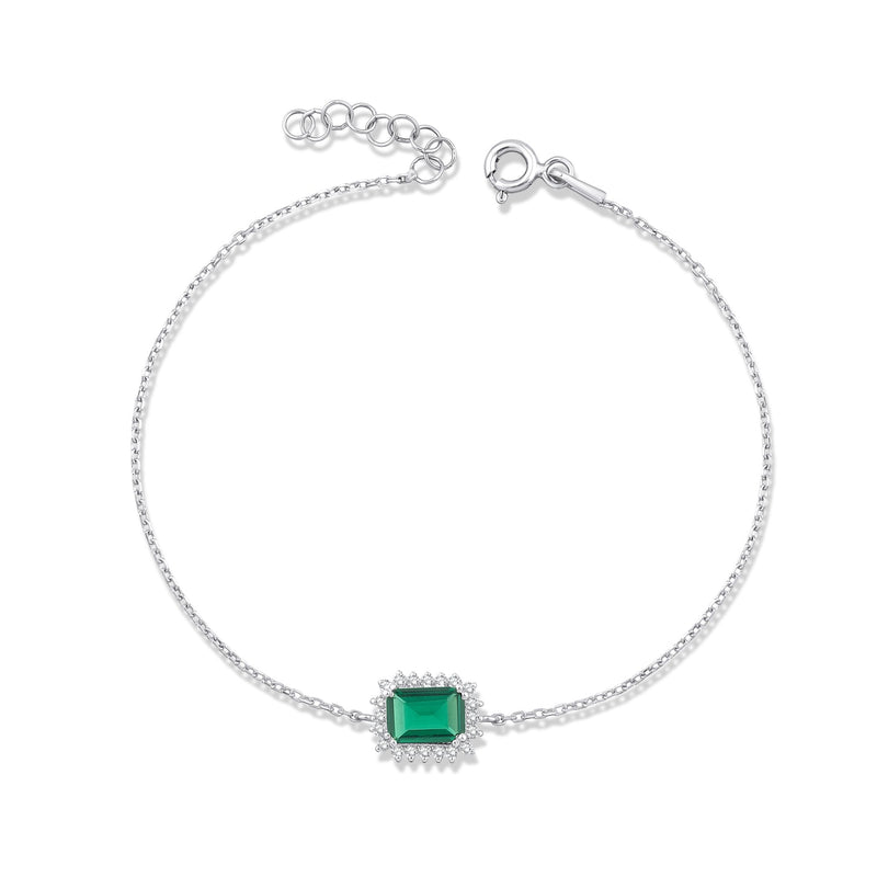 1.20 Carat Baguette Emerald Diamond Bracelet · White Gold