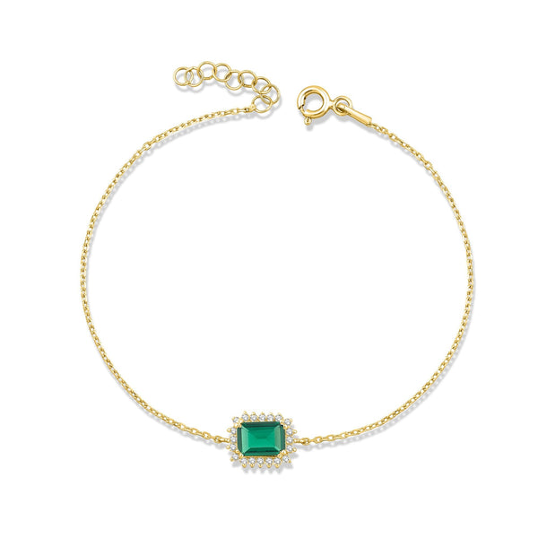 1.20 Carat Baguette Emerald Diamond Bracelet · Yellow Gold