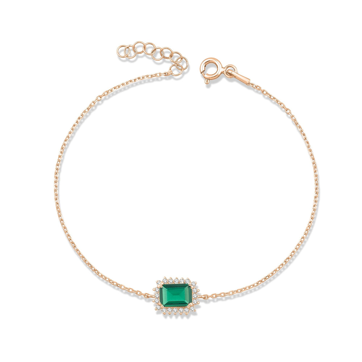 1.20 Carat Baguette Emerald Diamond Bracelet · Rose Gold