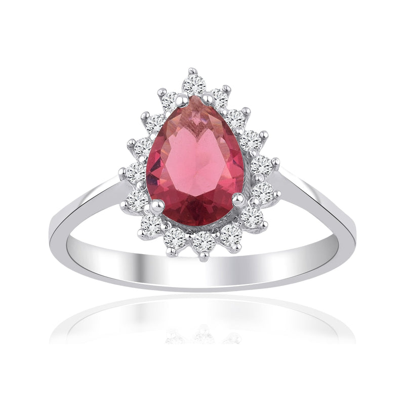 1.70 Carat Pear Ruby Diamond Ring · White Gold