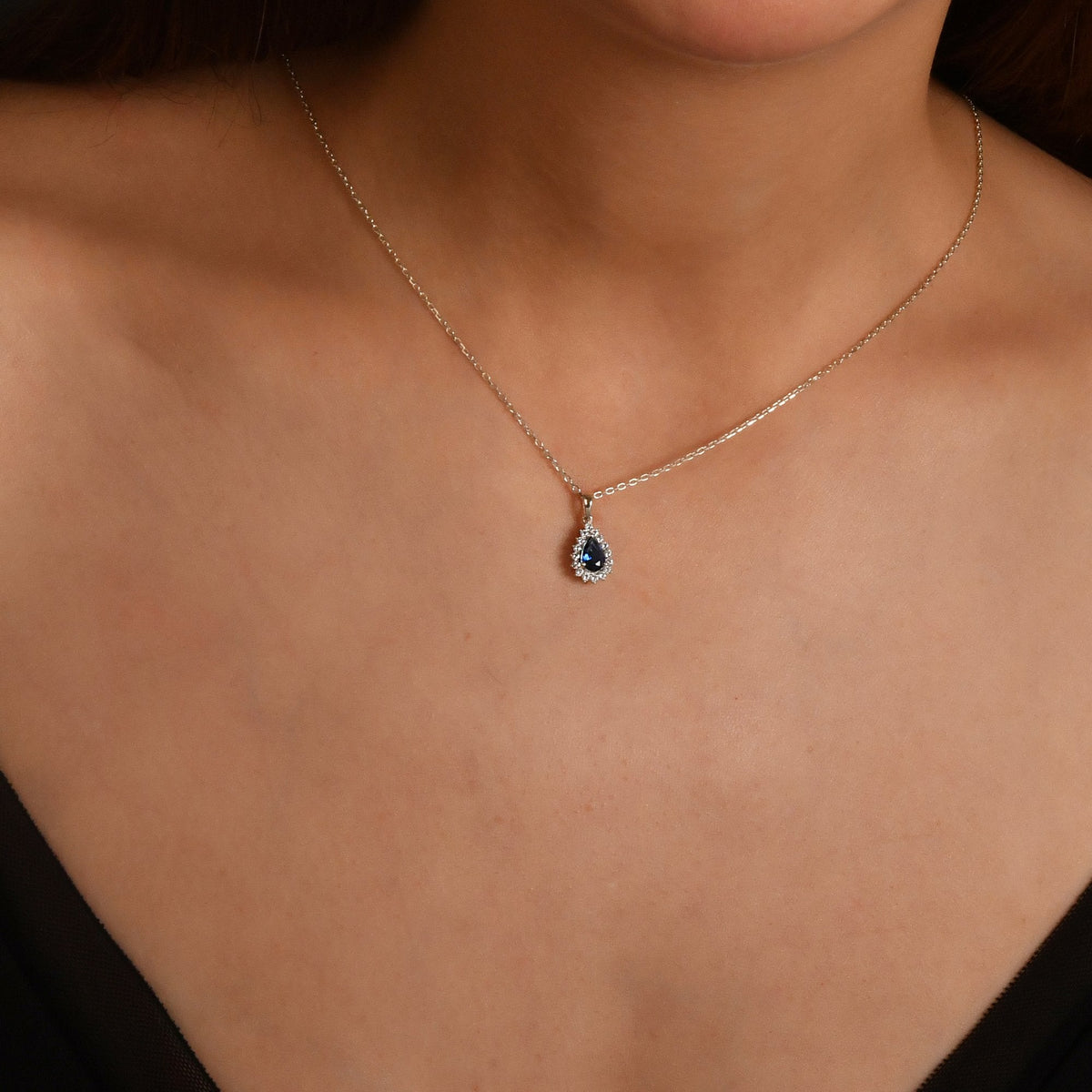 0.81 Carat Pear Ruby Diamond Necklace