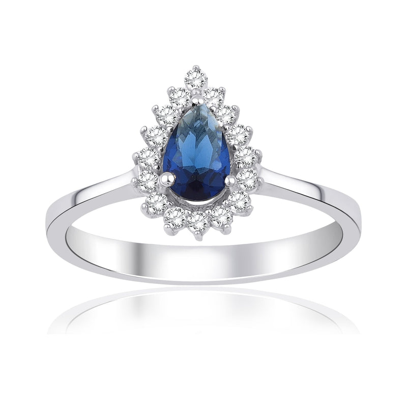 0.81 Carat Pear Sapphire Diamond Ring · White Gold
