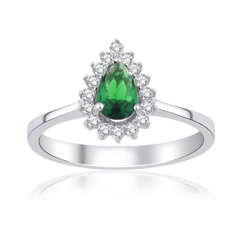 0.81 Carat Pear Emerald Diamond Ring · White Gold
