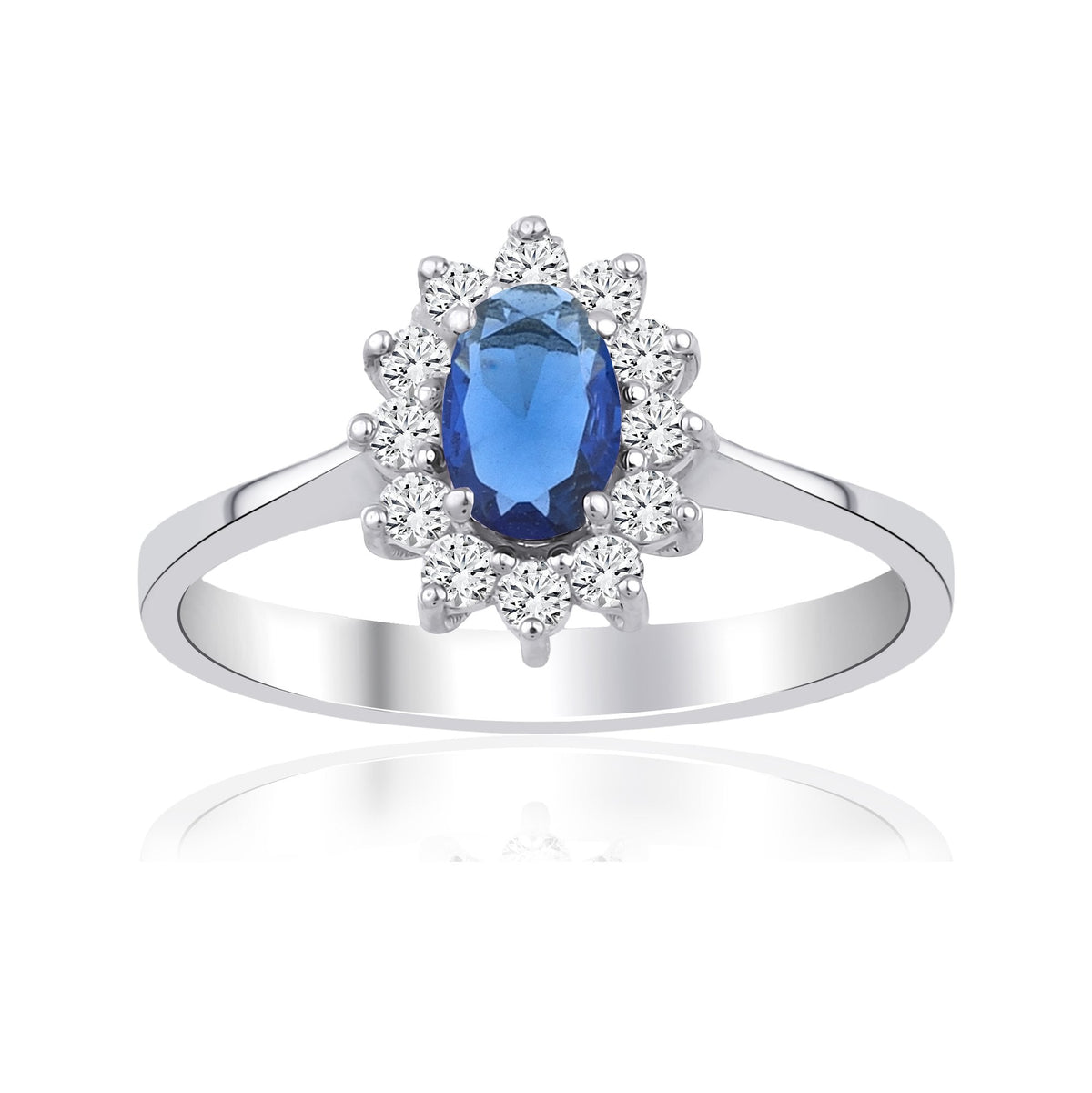 1.04 Carat Oval Sapphire Diamond Ring · White Gold