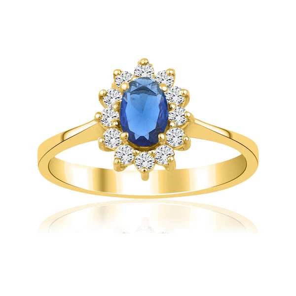1.04 Carat Oval Sapphire Diamond Ring · Yellow Gold