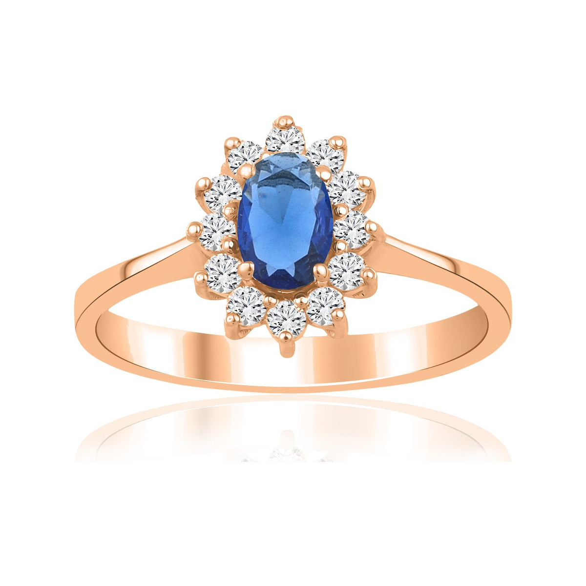 1.04 Carat Oval Sapphire Diamond Ring · Rose Gold