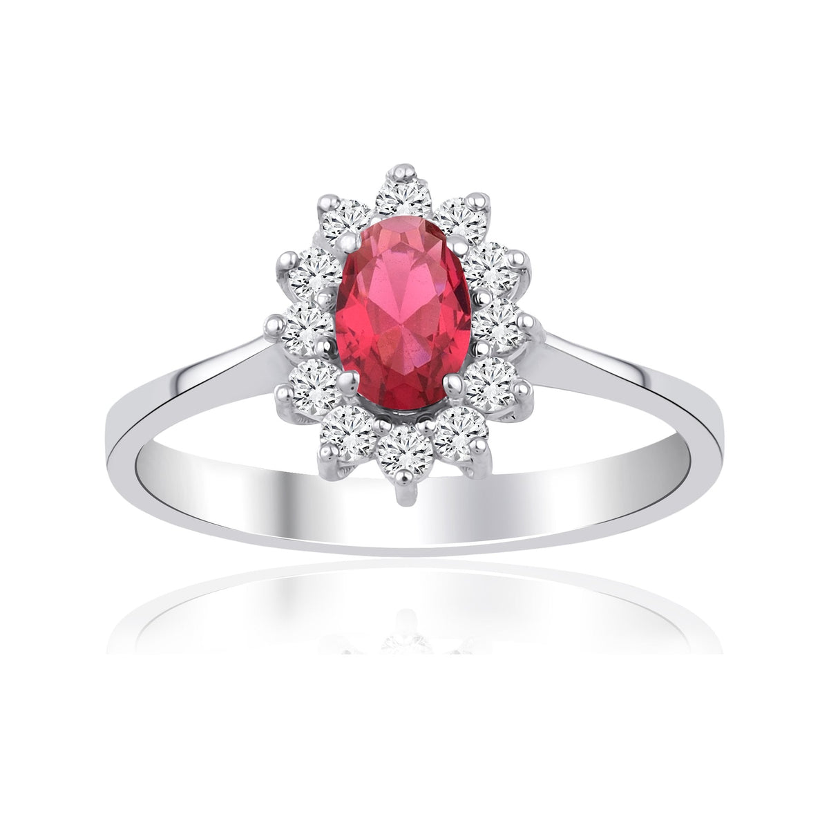 1.04 Carat Oval Ruby Diamond Ring · White Gold