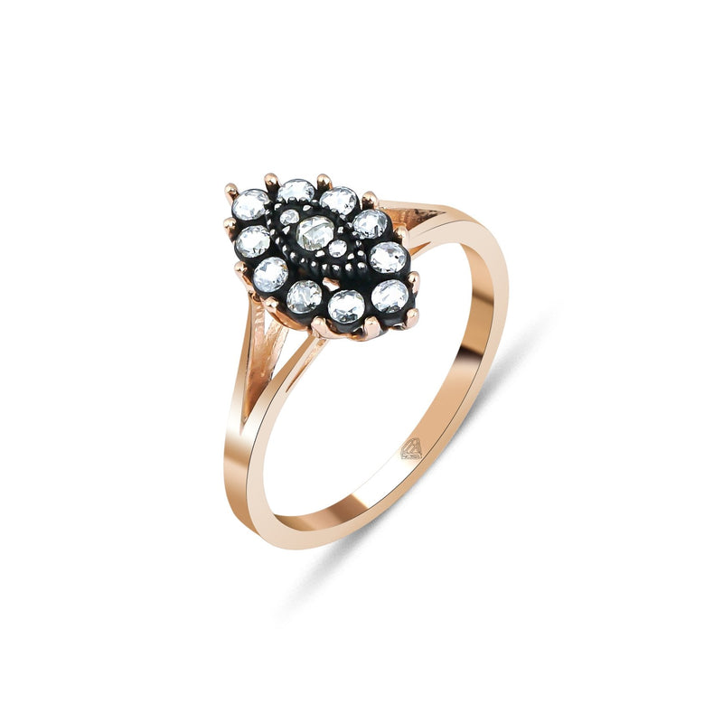 Rose-Cut Diamond Marquise Cluster Ring