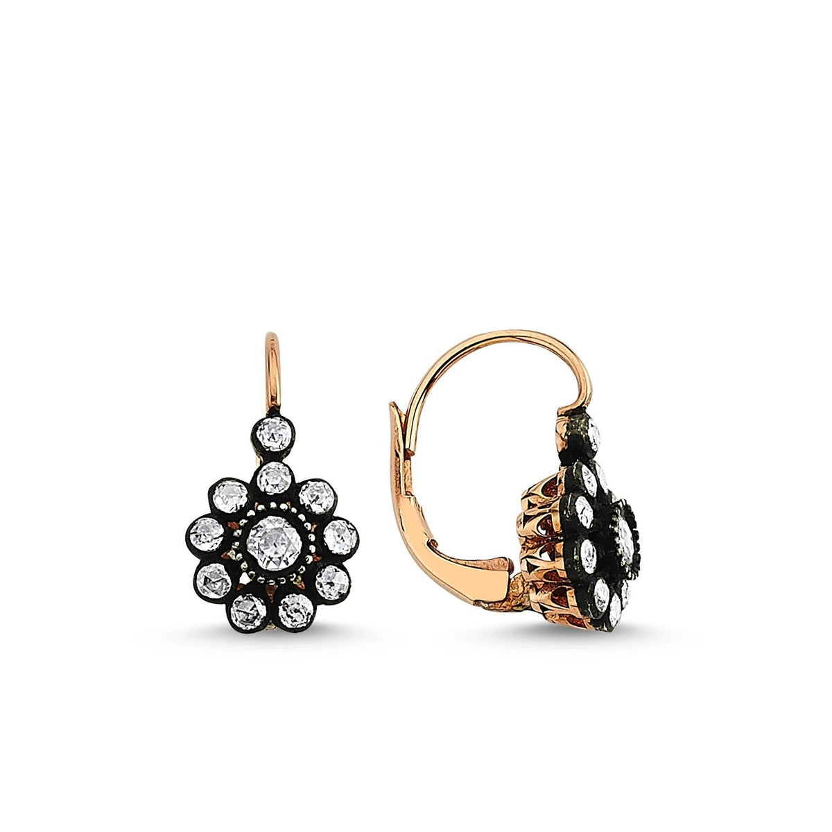 1.40 Carat Rose-Cut Diamond Earrings