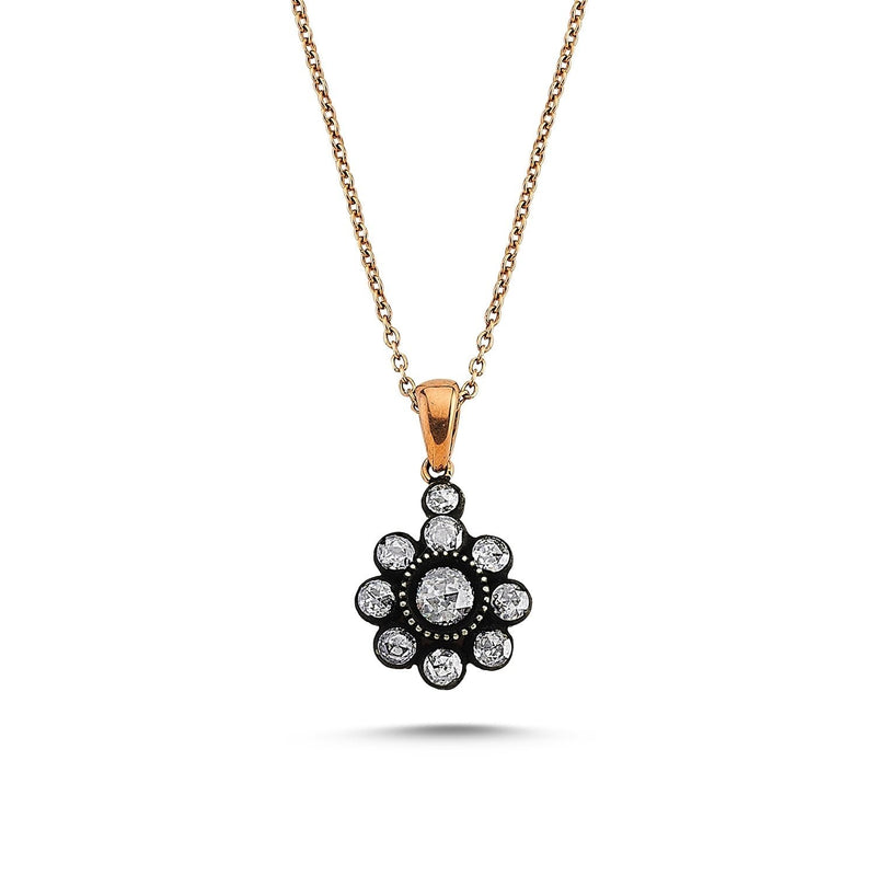0.70 Carat Rose-Cut Diamond Necklace
