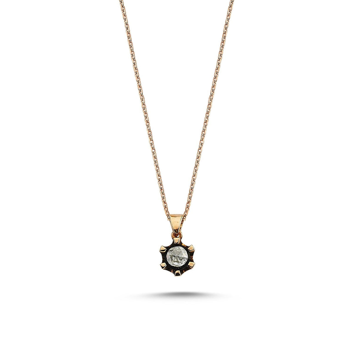 0.30 Carat Solitaire Rose-Cut Diamond Necklace