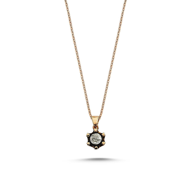 0.30 Carat Solitaire Rose-Cut Diamond Necklace