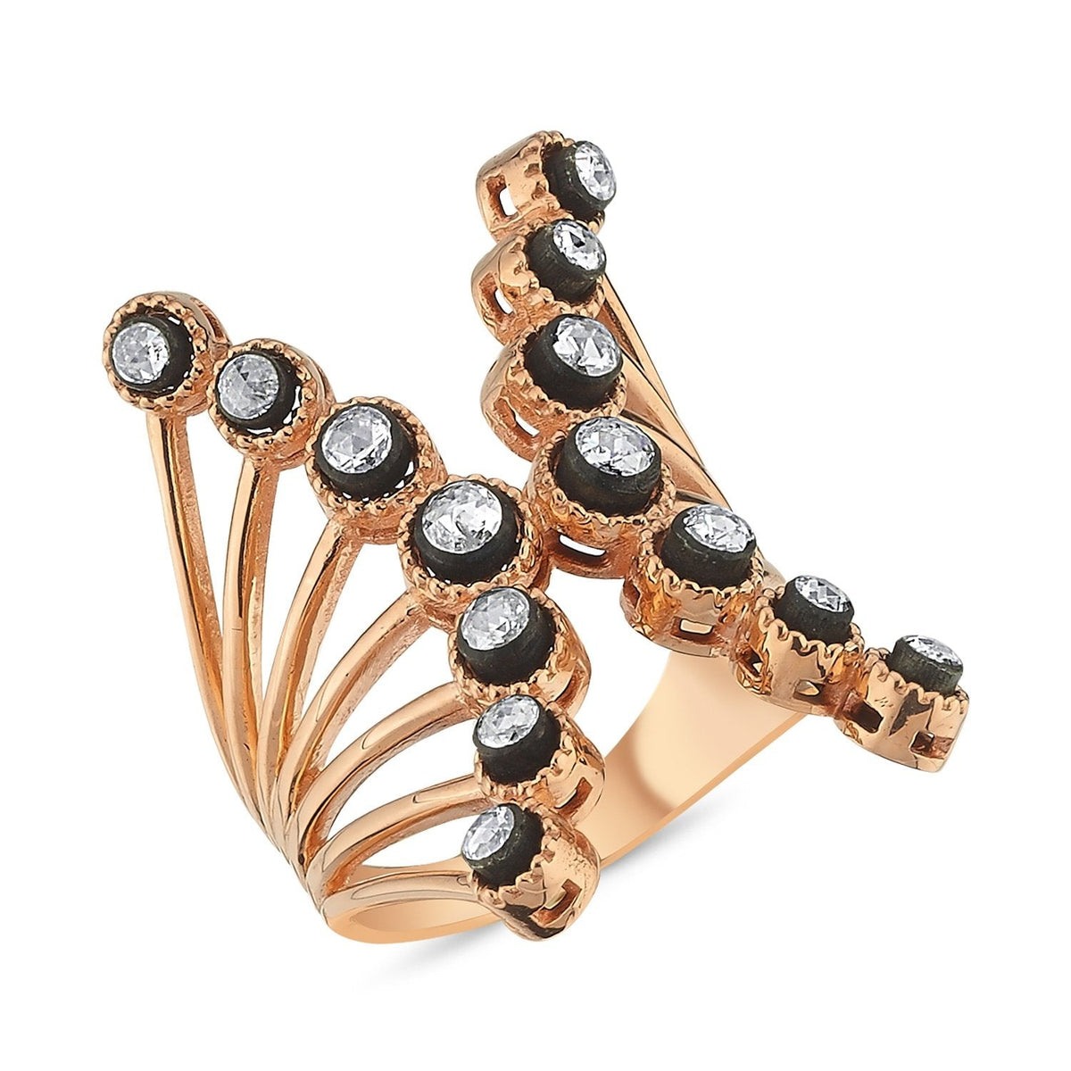Fan Rose-Cut Diamond Ring