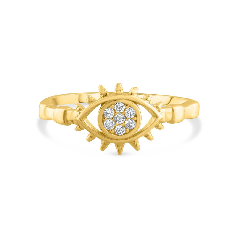 0.06 Carat Evil Eye Diamond Ring · Yellow Gold