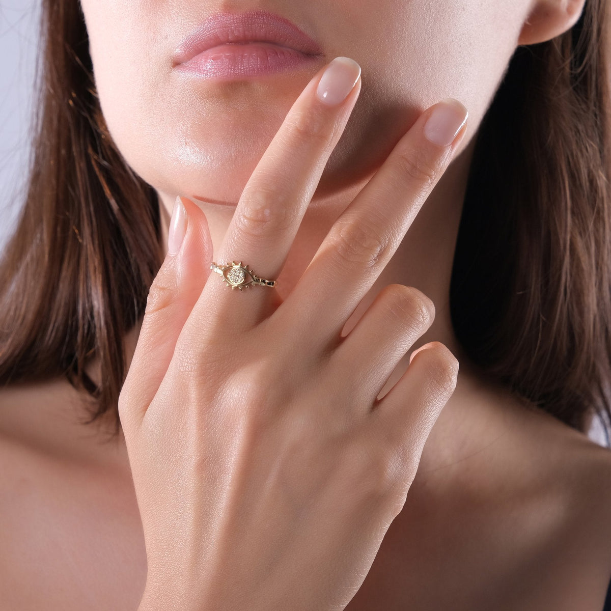 0.06 Carat Evil Eye Diamond Ring