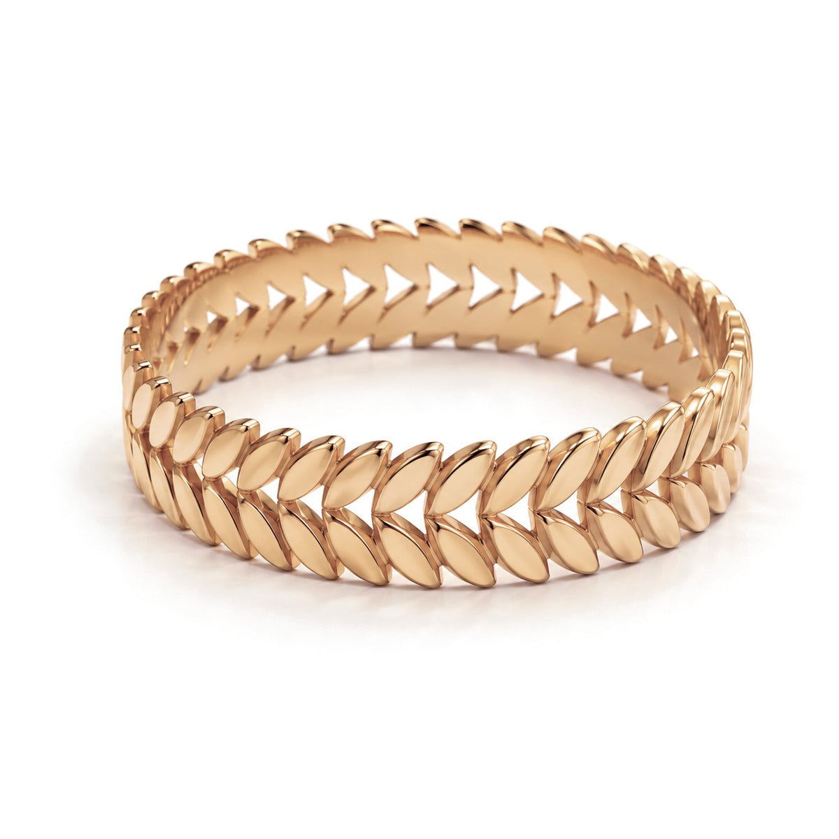 Wheat Leaf Gold Wedding Band Set · Rose Gold · Band