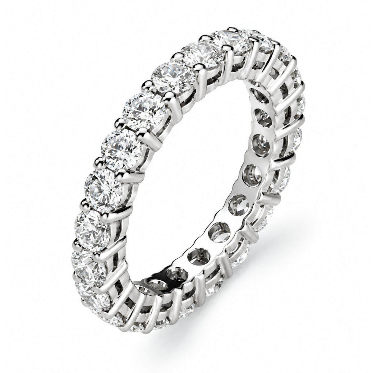 Eternity Ring – Shared Prong · White Gold