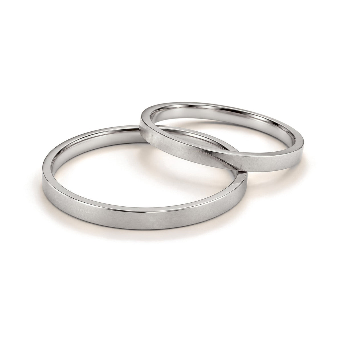 Thin Classic Gold Wedding Band Set · White Gold · Set