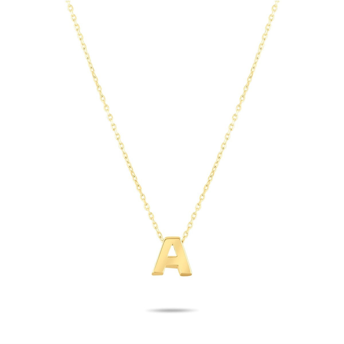 Gold Initial Necklace · Letter A