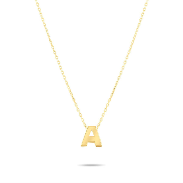 Gold Initial Necklace · Letter A