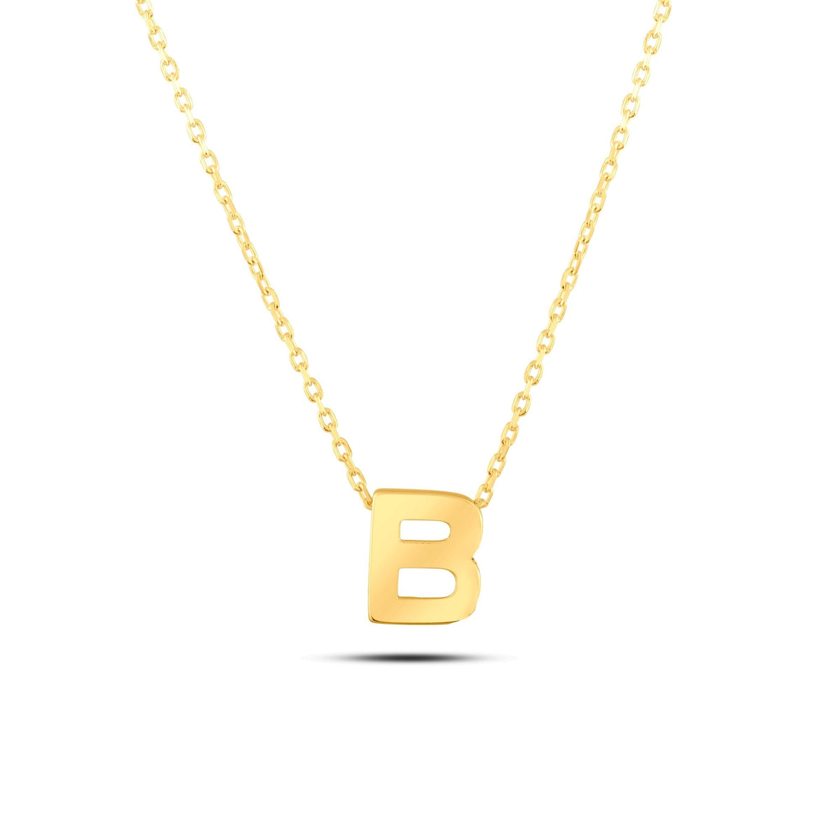 Gold Initial Necklace · Letter B