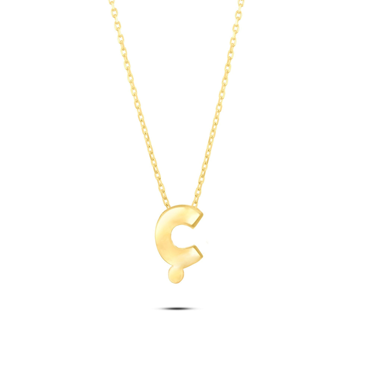 Gold Initial Necklace · Letter Ç