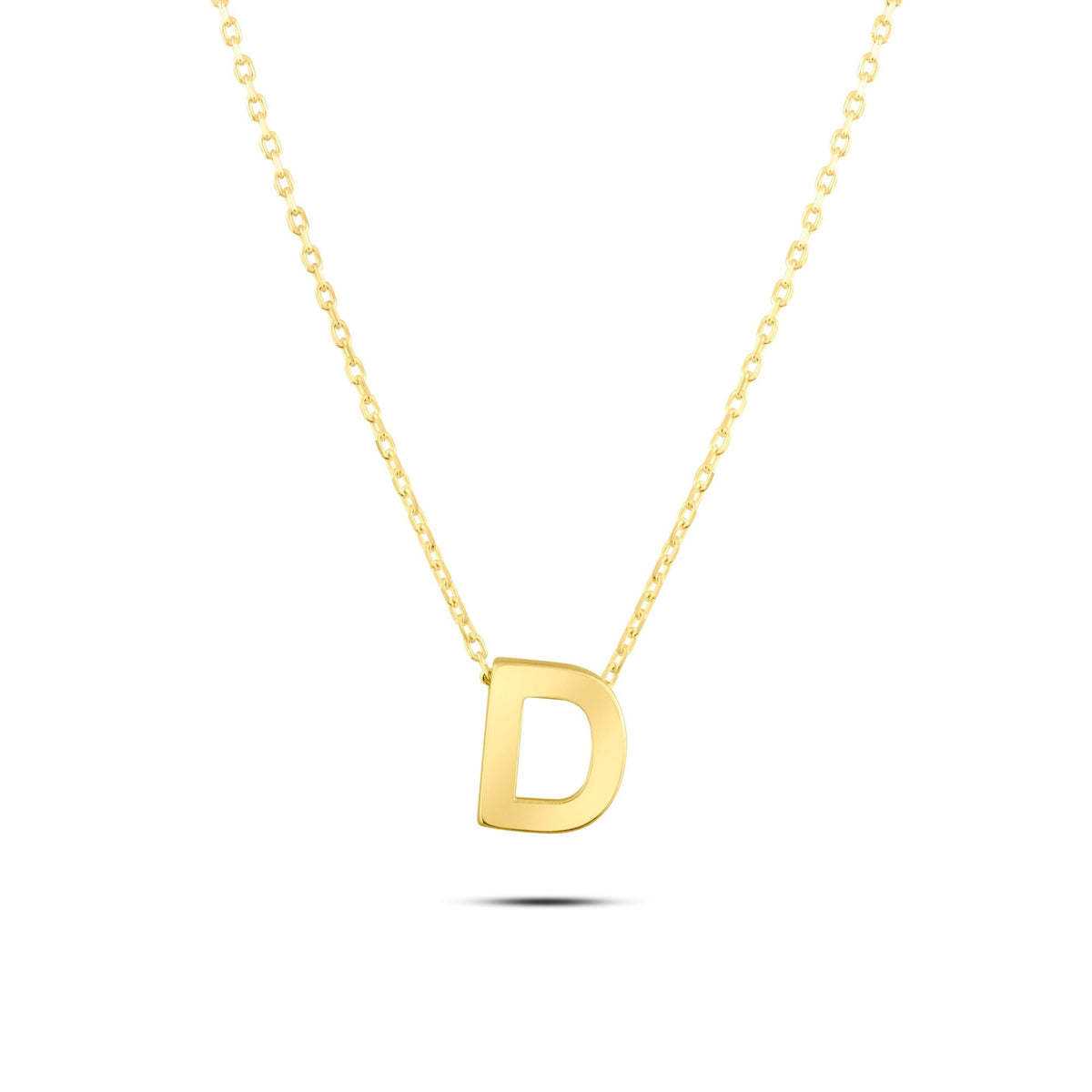 Gold Initial Necklace · Letter D