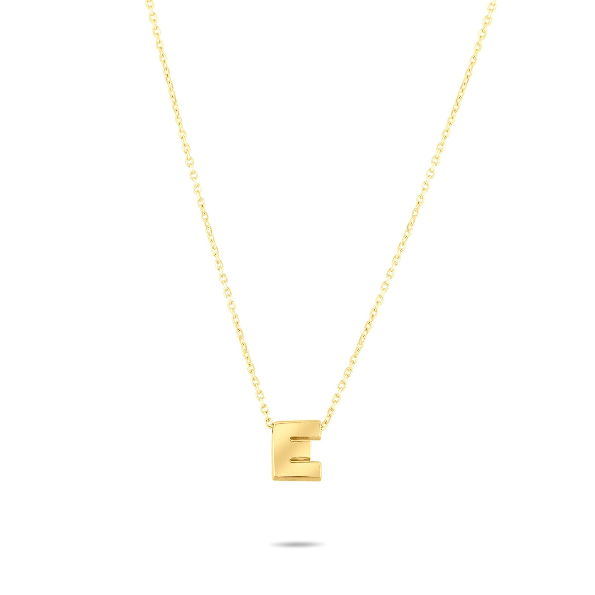 Gold Initial Necklace · Letter E