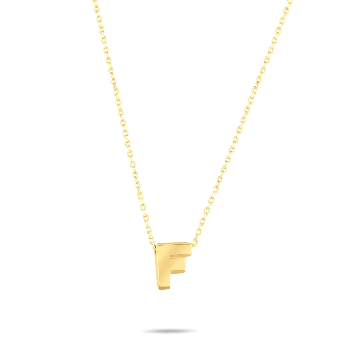 Gold Initial Necklace · Letter F