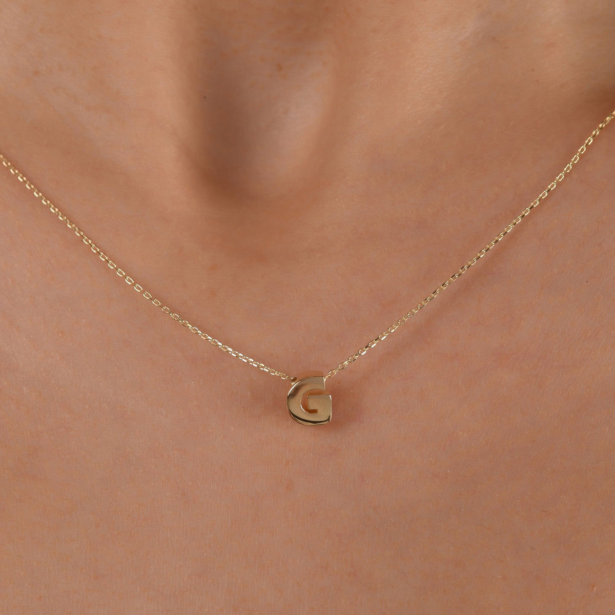 Gold Initial Necklace · Letter G