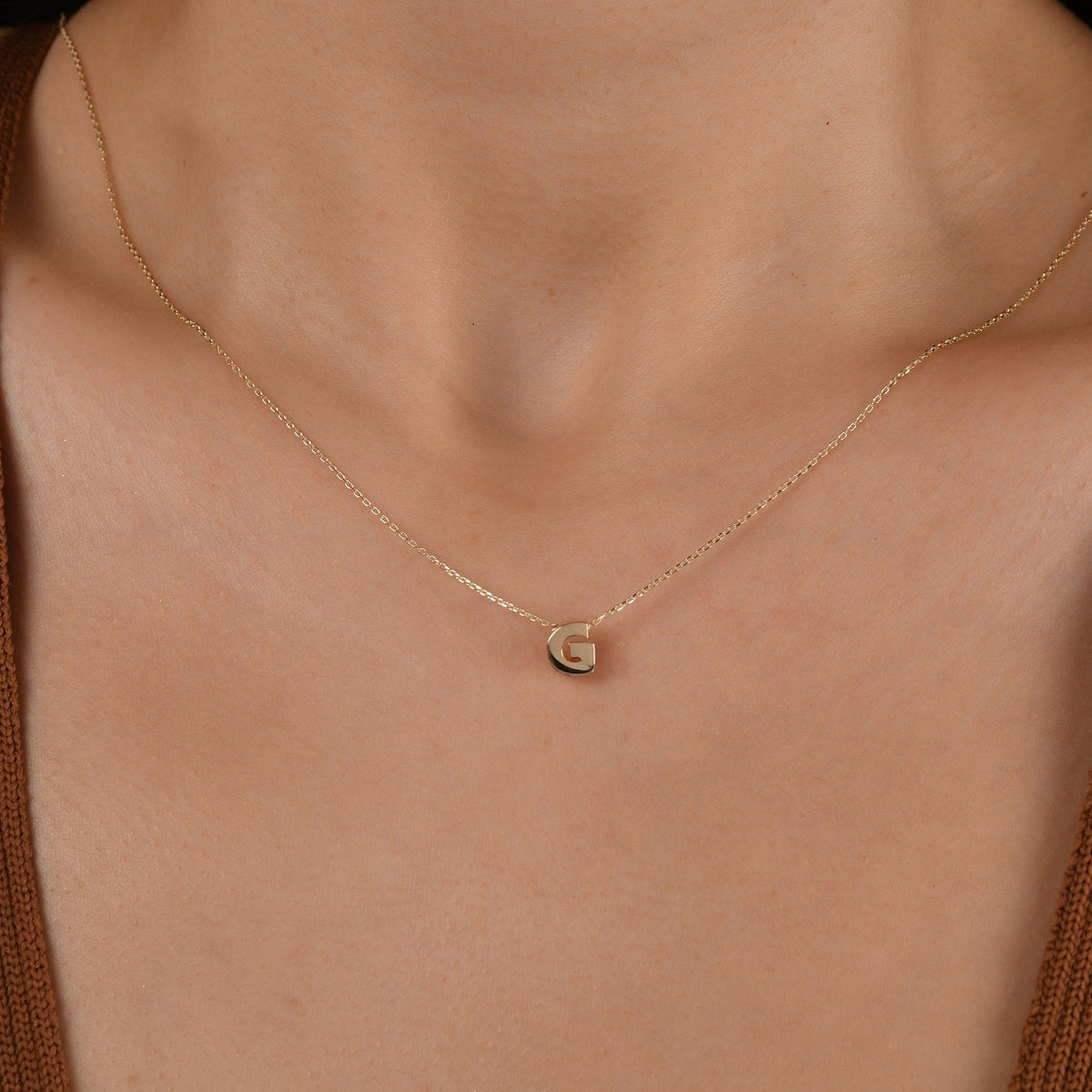 Gold Initial Necklace · Letter G