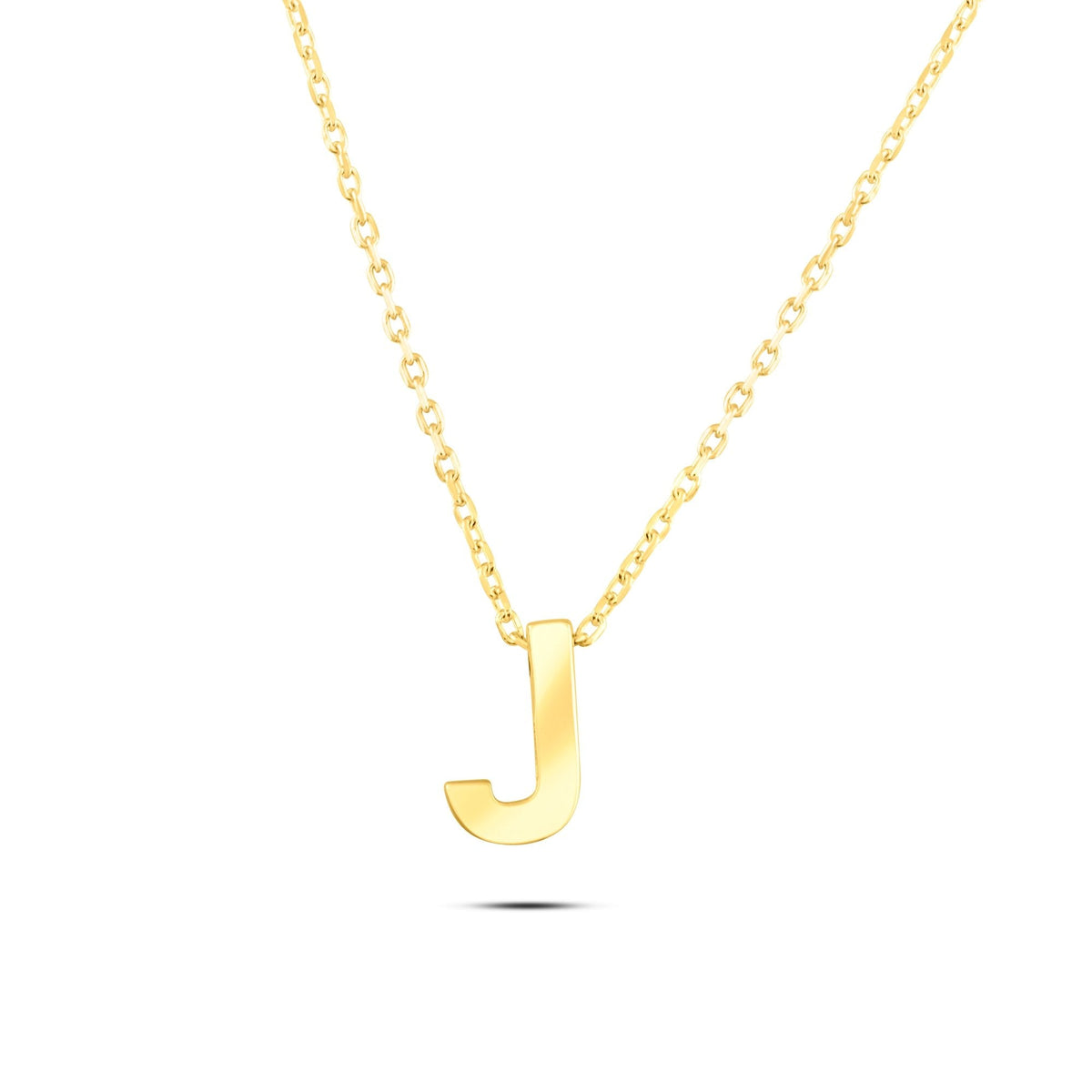 Gold Initial Necklace · Letter J