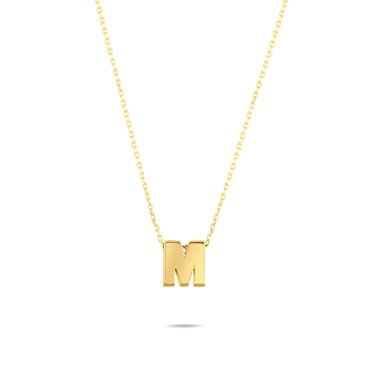 Gold Initial Necklace · Letter M