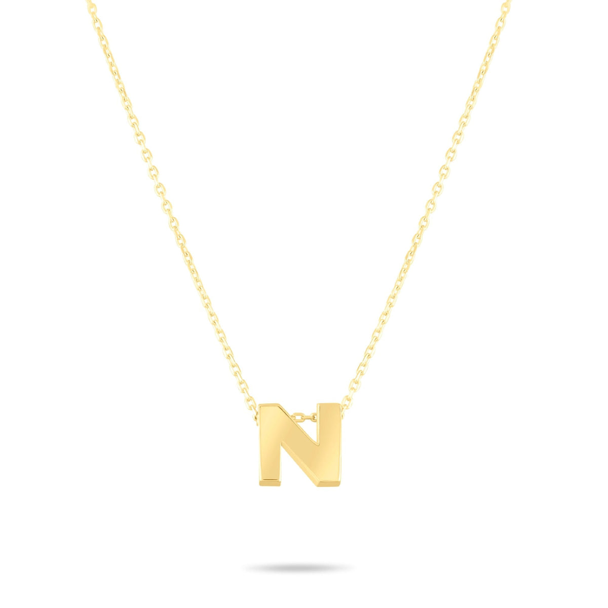 Gold Initial Necklace · Letter N