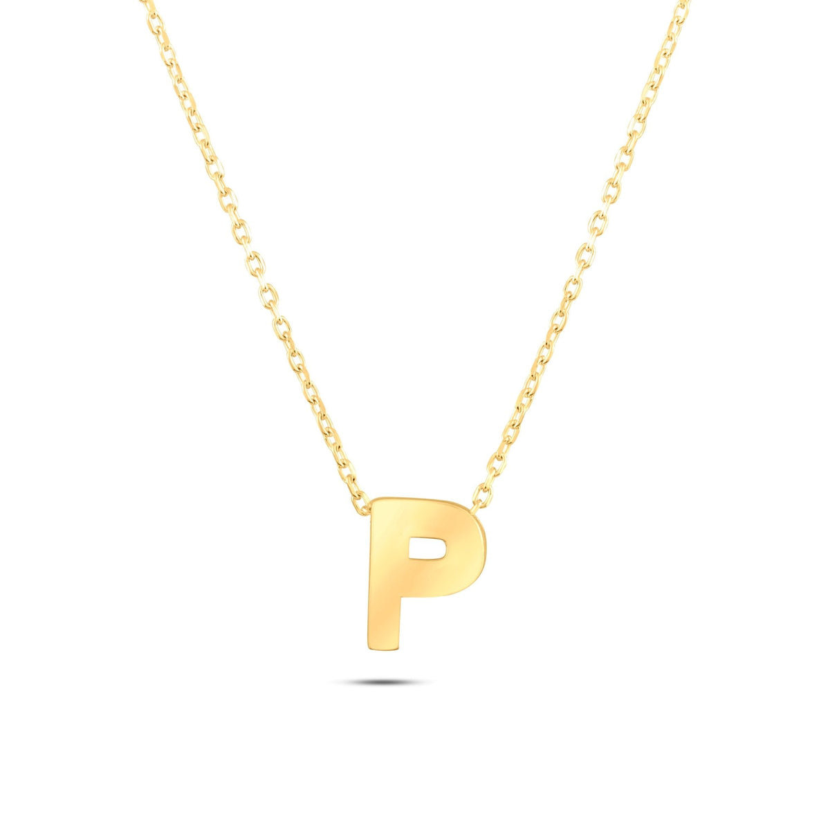 Gold Initial Necklace · Letter P