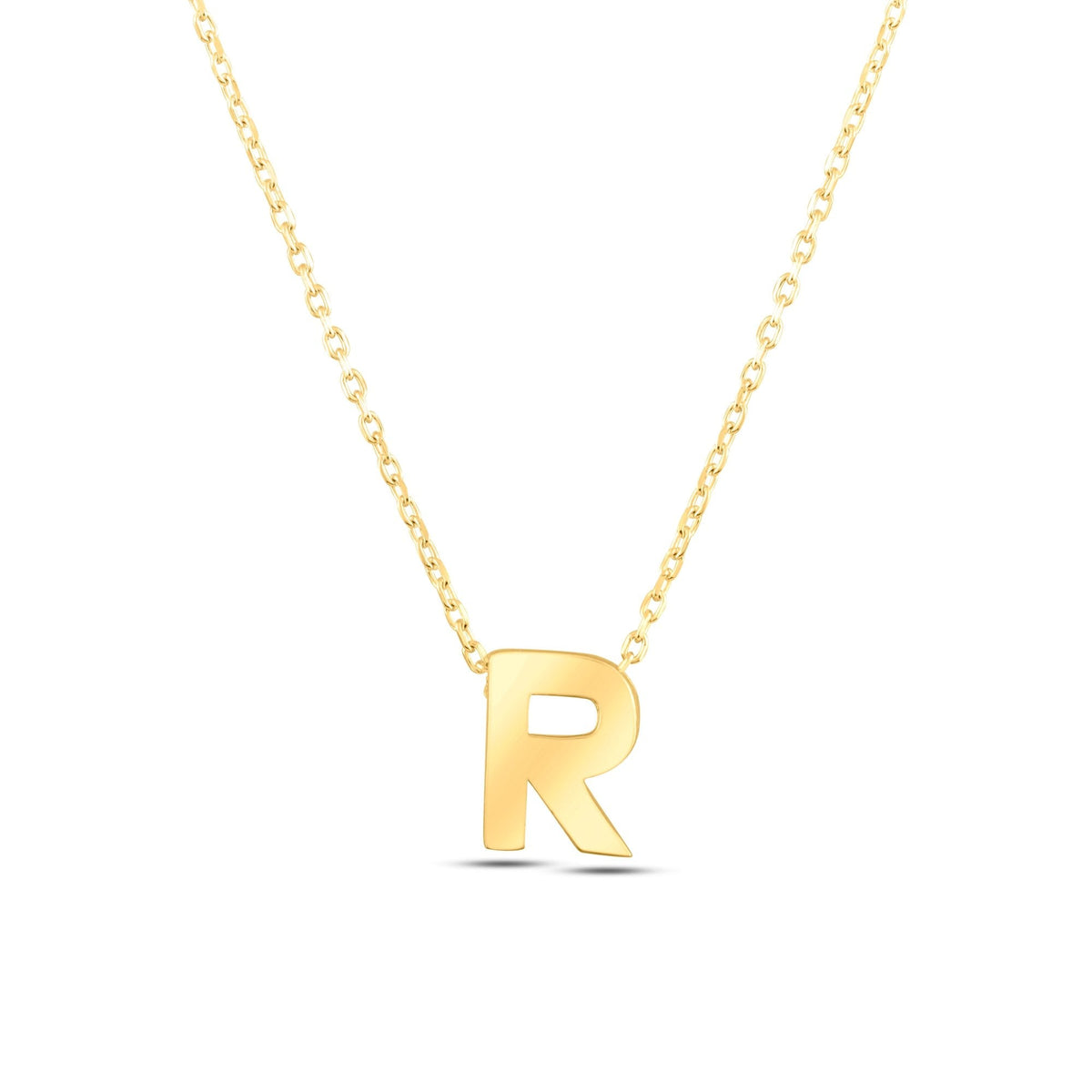 Gold Initial Necklace · Letter R