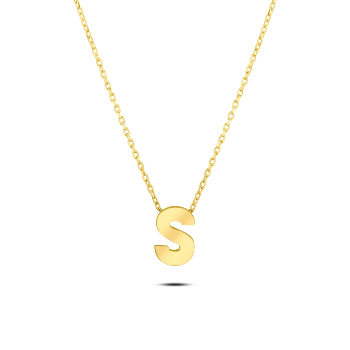 Gold Initial Necklace · Letter S