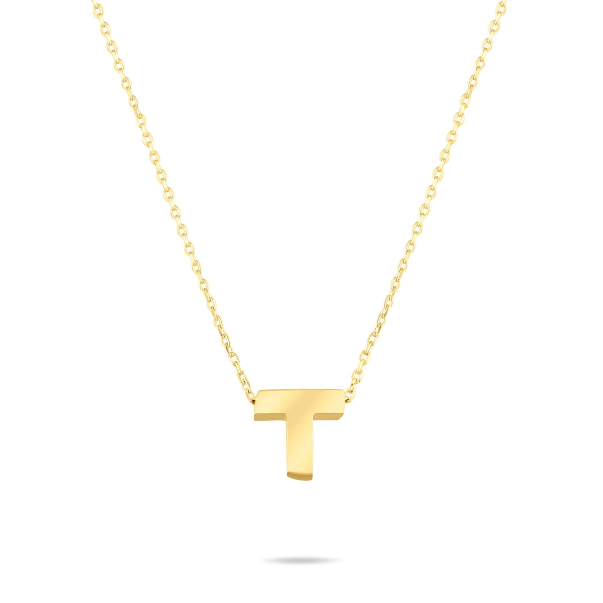 Gold Initial Necklace · Letter T