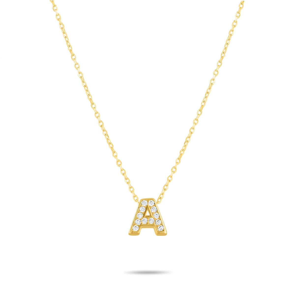 Diamond Initial Necklace · Letter A