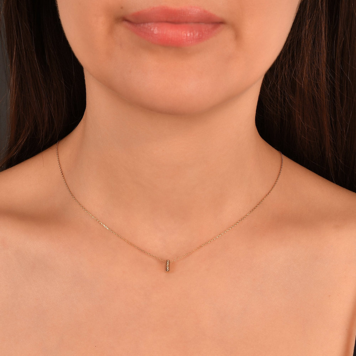 Diamond Initial Necklace · Letter I