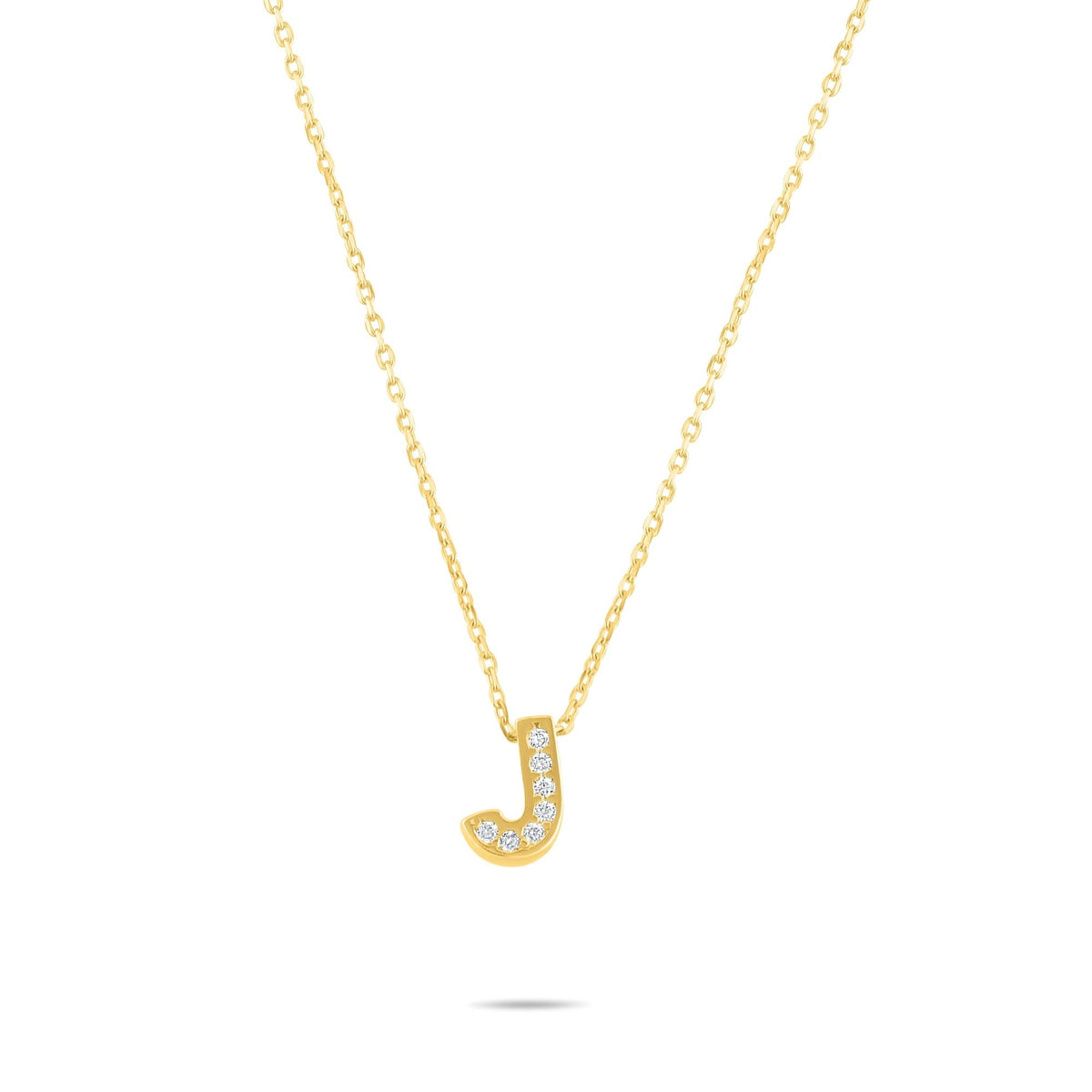 Diamond Initial Necklace · Letter J