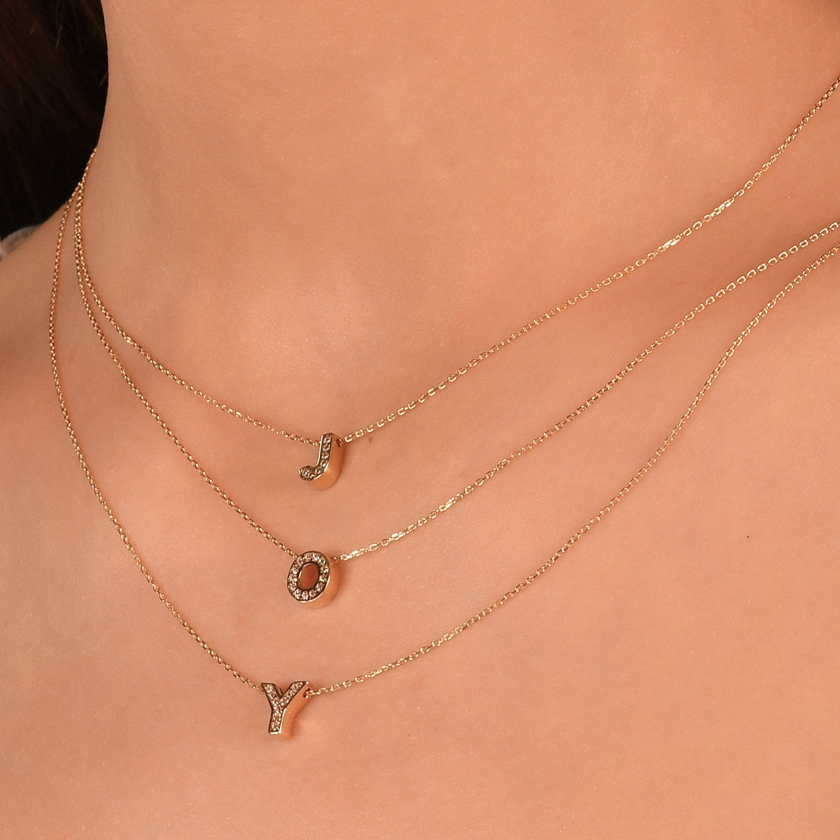 Diamond Initial Necklace · Letter J