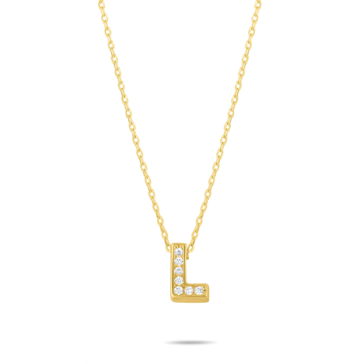 Diamond Initial Necklace · Letter L