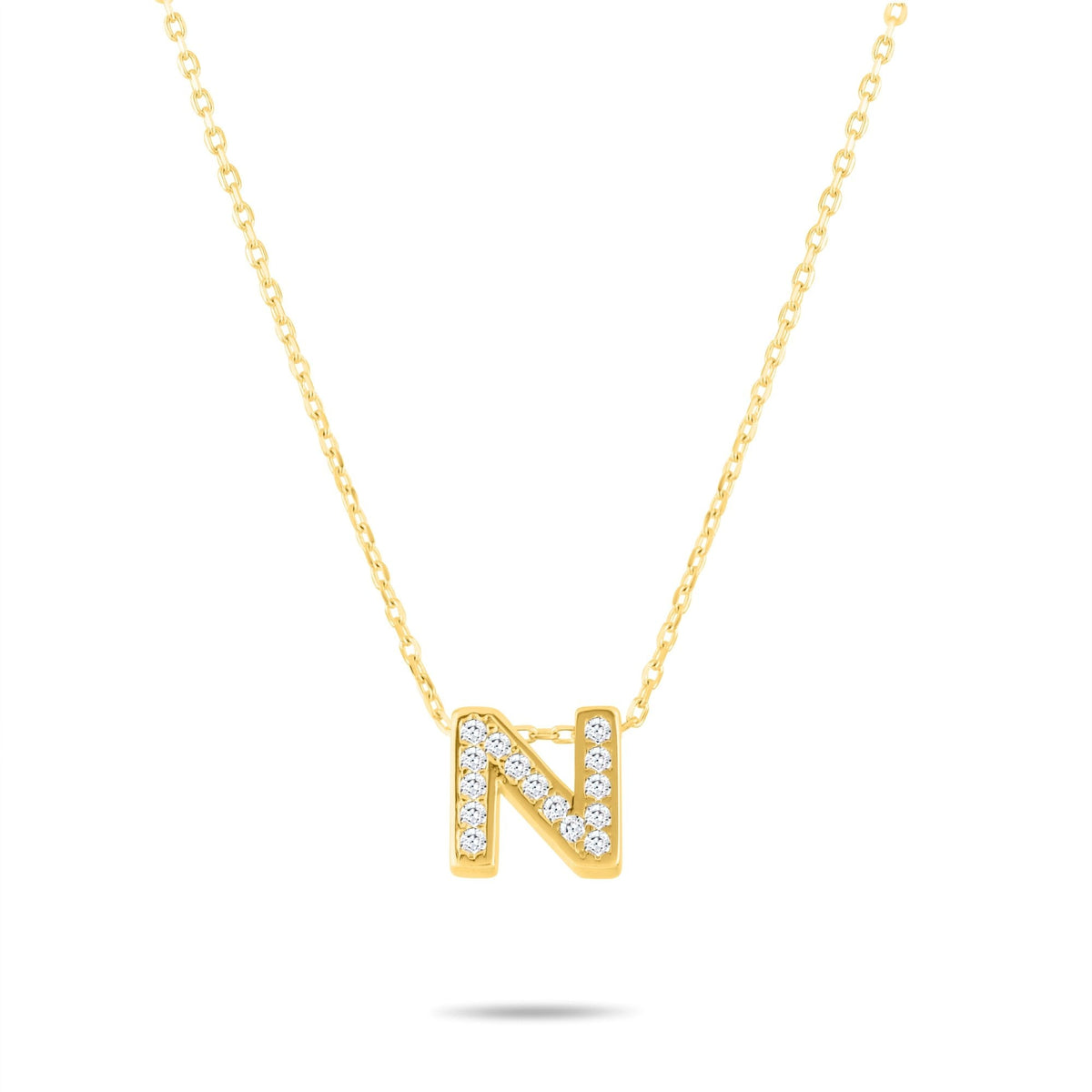 Diamond Initial Necklace · Letter N