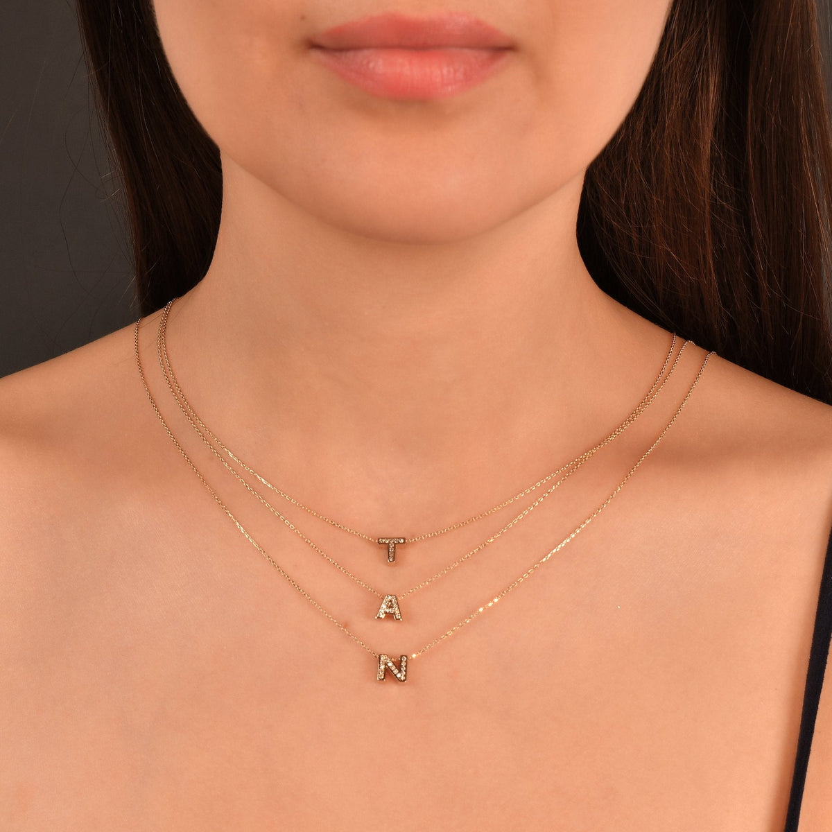 Diamond Initial Necklace · Letter N
