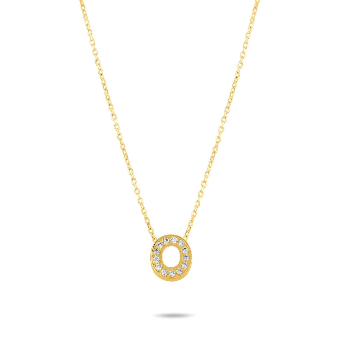 Diamond Initial Necklace · Letter O